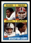 1988 Topps #219   -  Keith Bostic / Mark Kelso / Mike Prior / Barry Wilburn Interception Leaders Front Thumbnail