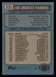 1988 Topps #325   -  Marcus Allen / Vann McElroy / Greg Townsend / Jerry Robinson Raiders Leaders Back Thumbnail