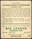1933 Goudey #204  Riggs Stephenson  Back Thumbnail