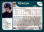 2001 Topps Traded #55 T Greg Norton  Back Thumbnail