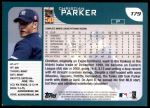 2001 Topps Traded #79 T Christian Parker  Back Thumbnail