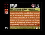 2007 Topps Update #225  Chase Utley  Back Thumbnail
