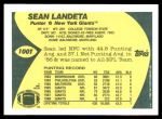 1989 Topps Traded #100 T Sean Landeta  Back Thumbnail