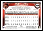 2011 Topps #439  Ervin Santana  Back Thumbnail