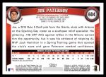 2011 Topps #604  Joe Paterson  Back Thumbnail
