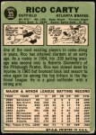1967 Topps #35 Rico Carty Back Thumbnail