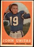 1958 Topps #22  Johnny Unitas  Front Thumbnail
