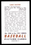 1951 Bowman REPRINT #258  Luke Easter  Back Thumbnail