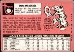 1969 Topps #17  Mike Marshall  Back Thumbnail