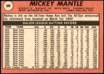 1969 Topps #500 YN Mickey Mantle Back Thumbnail