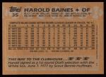1988 Topps #35  Harold Baines  Back Thumbnail