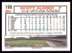 1992 Topps #198  Scott Aldred  Back Thumbnail