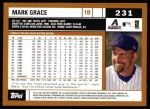 2002 Topps #231  Mark Grace  Back Thumbnail