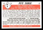 1953 Bowman B&W Reprint #8  Pete Suder  Back Thumbnail