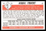 1953 Bowman B&W Reprint #17  Virgil Trucks  Back Thumbnail