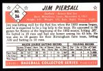 1953 Bowman B&W Reprint #36  Jimmy Piersall  Back Thumbnail
