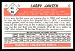 1953 Bowman B&W Reprint #40  Larry Jansen  Back Thumbnail