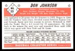 1953 Bowman B&W Reprint #55  Don Johnson  Back Thumbnail