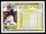 1999 Topps #80  Jose Canseco  Back Thumbnail