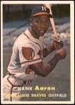 1957 Topps #20 Hank Aaron Front Thumbnail