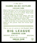 1933 Goudey Reprint #23  Kiki Cuyler  Back Thumbnail