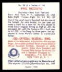 1949 Bowman REPRINT #98  Phil Rizzuto  Back Thumbnail