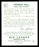 1934 Goudey Reprint #52  Herman Bell  Back Thumbnail