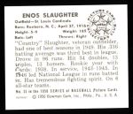 1950 Bowman REPRINT #35  Enos Slaughter  Back Thumbnail