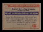 1985 Topps #2   -  Eric Dickerson Record Breaker Back Thumbnail