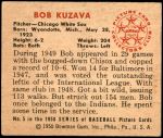 1950 Bowman #5  Bob Kuzava  Back Thumbnail