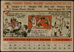 1956 Topps #5 Ted Williams Back Thumbnail