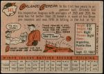 1958 Topps #343 Orlando Cepeda Back Thumbnail
