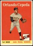 1958 Topps #343 Orlando Cepeda Front Thumbnail