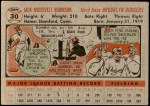 1956 Topps #30 Jackie Robinson Back Thumbnail
