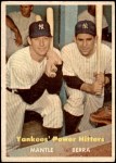 1957 Topps #407 - Mickey Mantle / Yogi Berra Yankees' Power Hitters Front Thumbnail