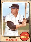 1968 Topps #280 Mickey Mantle Front Thumbnail