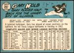 1965 Topps #287  Gary Kolb  Back Thumbnail