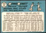 1965 Topps #147  Dennis Bennett  Back Thumbnail
