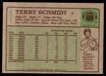 1984 Topps #231  Terry Schmidt  Back Thumbnail