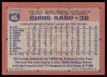 1991 Topps #45  Chris Sabo  Back Thumbnail