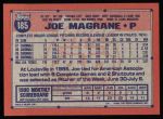 1991 Topps #185  Joe Magrane  Back Thumbnail