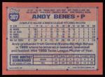 1991 Topps #307  Andy Benes  Back Thumbnail