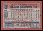 1991 Topps #444  Glenn Braggs  Back Thumbnail