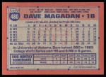 1991 Topps #480  Dave Magadan  Back Thumbnail