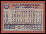 1991 Topps #604  Billy Hatcher  Back Thumbnail