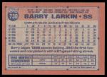 1991 Topps #730  Barry Larkin  Back Thumbnail