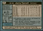 1980 Topps #98  Jerry Terrell  Back Thumbnail