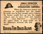 1950 Topps Bring Em Back Alive #10   Jungle Expedition Back Thumbnail