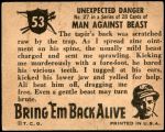 1950 Topps Bring Em Back Alive #53   Unexpected Danger Back Thumbnail