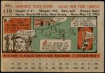 1956 Topps #110 GRY Yogi Berra Back Thumbnail